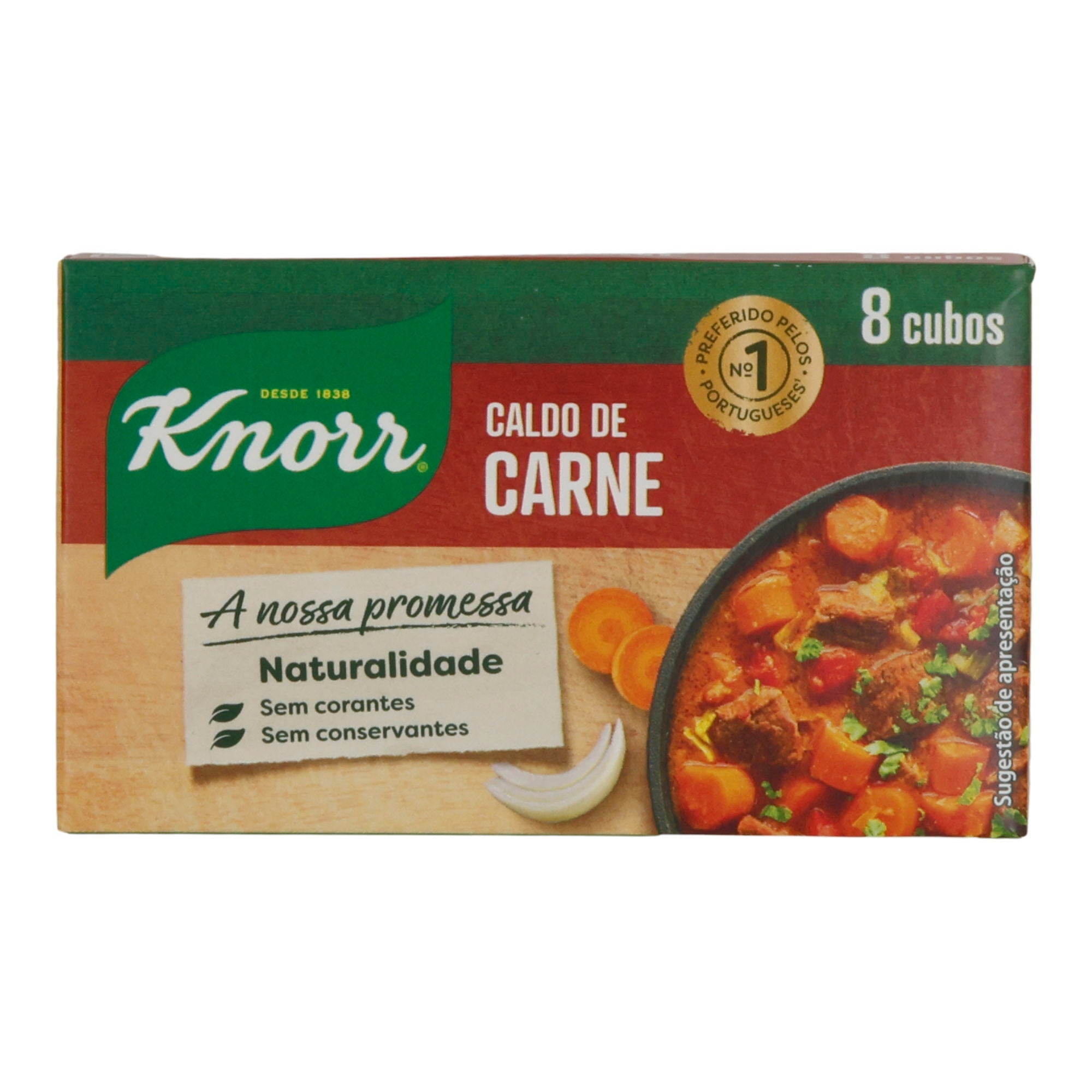 Brühewürfel Knorr | Caldo de Carne | Ohne Farbstoffe & Konservierungsmittel | 8 Würfel – 80 g KNORR